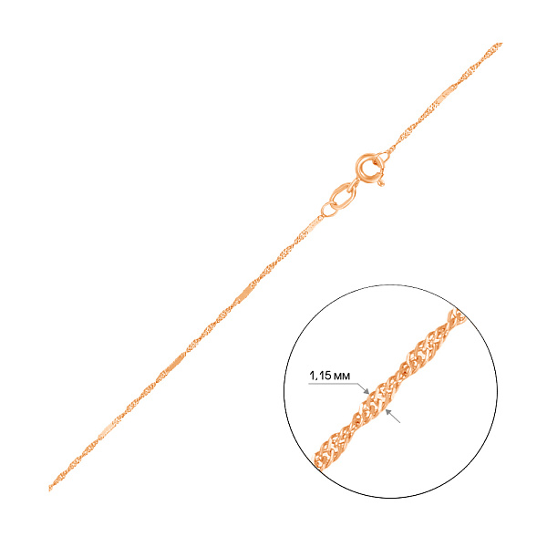 Цепочка из золота плетения Сингапур с пластинками (арт. ц305101) – изображение 2