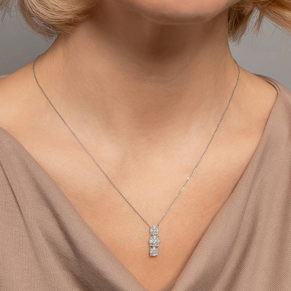 Колье из белого золота с бриллиантами (арт. Ц341567040б) – изображение 3