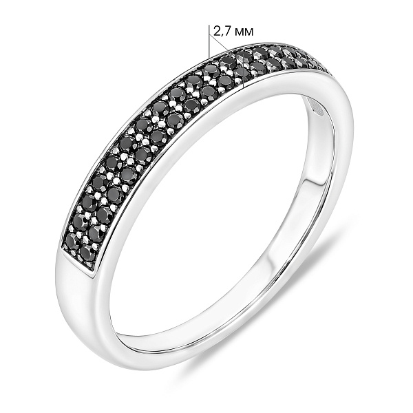 Серебряное кольцо с черными фианитами (арт. 7501/8781ч) – изображение 2