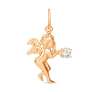Подвеска Ангел из красного золота с фианитом (арт. 424158)