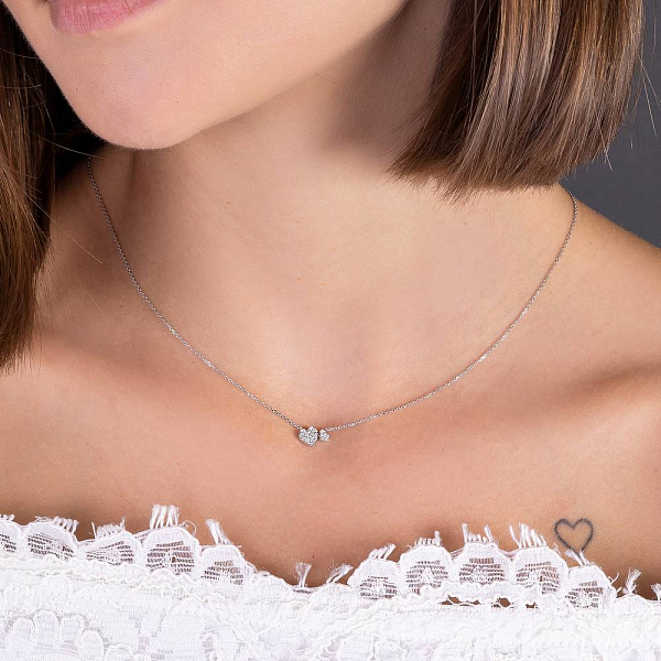 Кольє з білого золота з діамантами (арт. Ц341290010б) – зображення 3