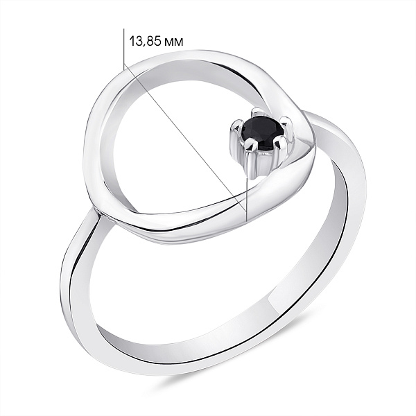 Серебряное кольцо с черным фианитом (арт. 7501/5741ч) – изображение 2