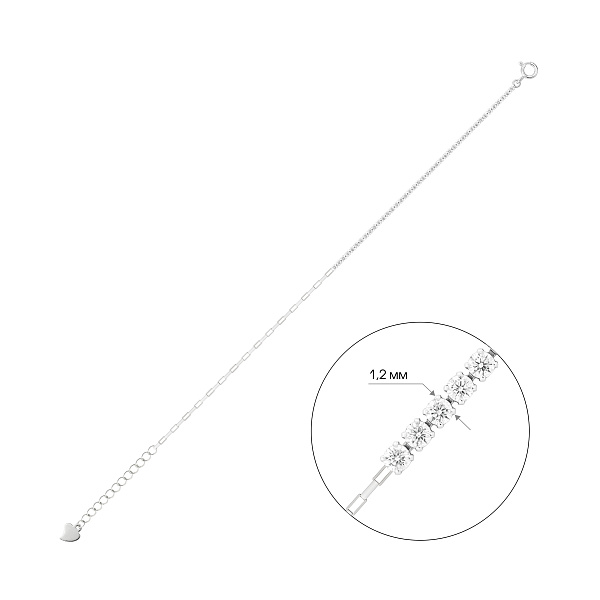 Серебряный браслет с фианитами (арт. 7509/5171) – изображение 2