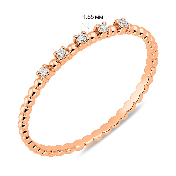 Золотое кольцо с бриллиантами (арт. К011341005) – изображение 2