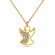 Фото Кольє з жовтого золота «Янгол» з фіанітами (арт. 350888ж)