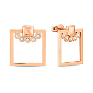 Сережки-пусети з червоного золота з фіанітами (арт. 109597)