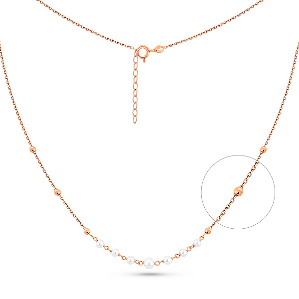 Золотое колье с жемчугом (арт. 352774прлб) – изображение 1