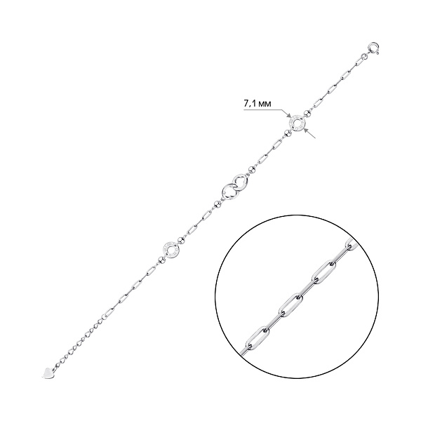 Браслет срібний з фіанітами (арт. 7509/4147) – зображення 2