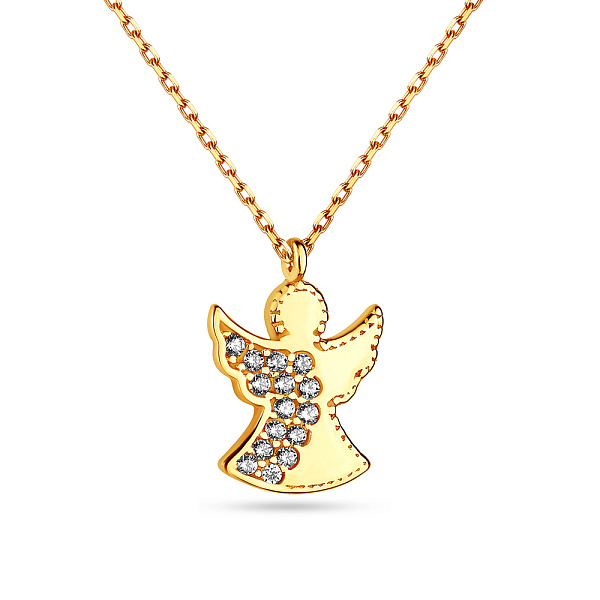 Колье из желтого золота «Ангел» с фианитами (арт. 350888ж) – изображение 1