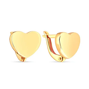 Сережки з жовтого золота «Сердечка» (арт. 105477ж)