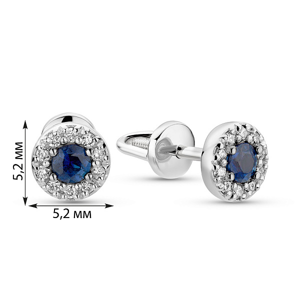 Серьги из белого золота с сапфиром и бриллиантами (арт. 2109848202с) – изображение 3