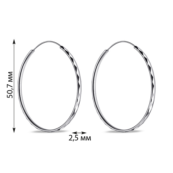 Серебряные серьги без камней (арт. 7502/3947/50) – изображение 2
