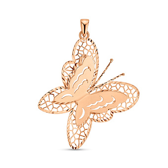 Золотой кулон Бабочка (арт. 424903)