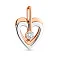 Золота підвіска Два серця з фіанітом (арт. 440353кб) – зображення 1