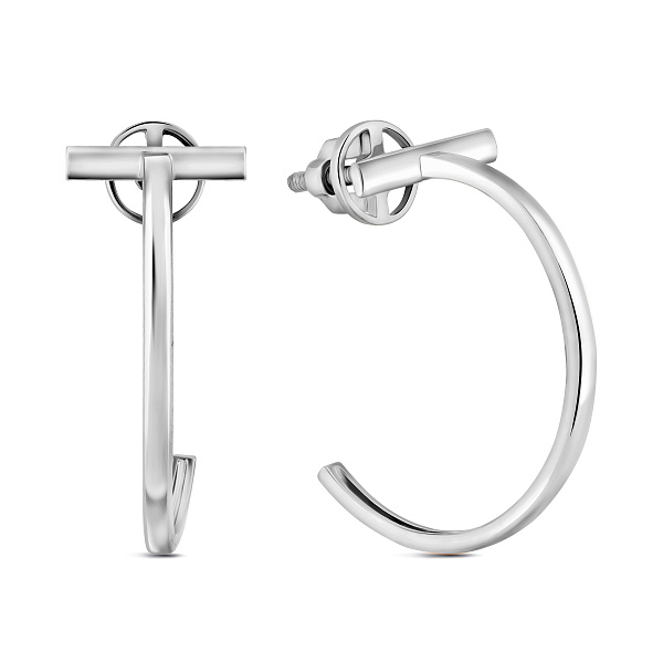 Сережки-пусеты из белого золота (арт. 110642б) – изображение 1