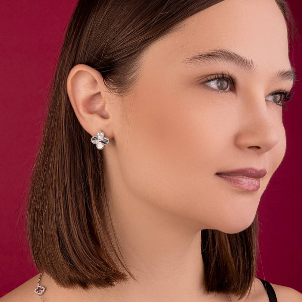 Серьги из серебра без камней (арт. 7502/4899/15) – изображение 2