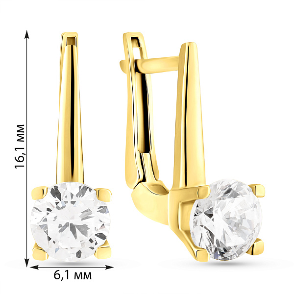 Серьги из золота с фианитами (арт. 104798ж) – изображение 2