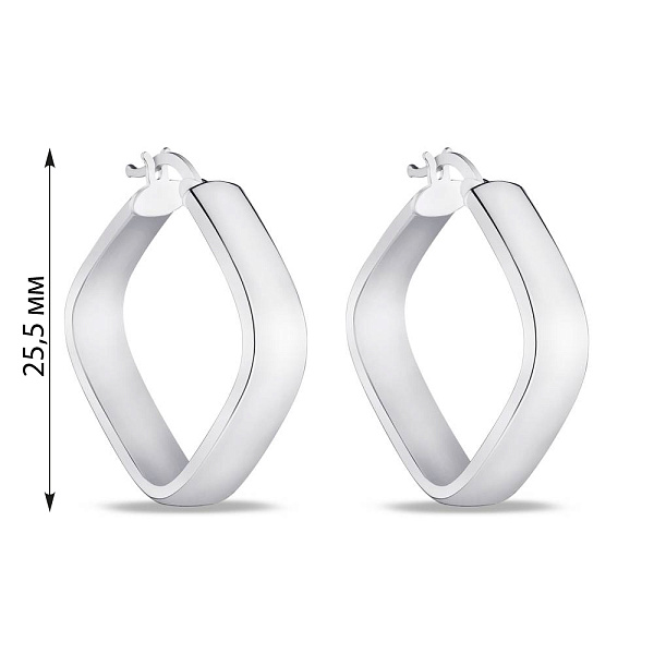 Серебряные сережки "Ромбы" без камней (арт. 7502/4274/30) – изображение 2