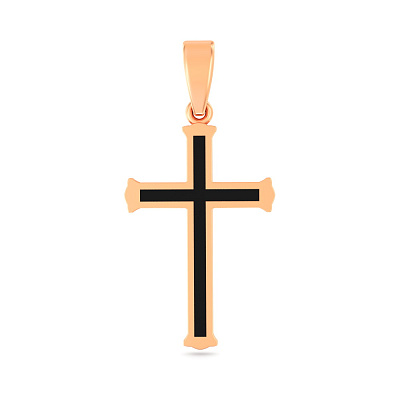 Крестик из красного золота с эмалью (арт. 440915еч)