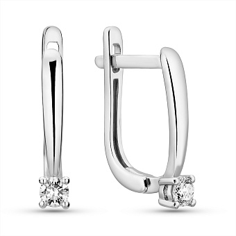 Сережки з білого золота з діамантами  (арт. С011243010б)