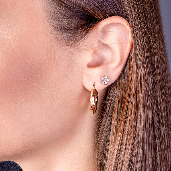 Пусеты золотые с фианитами (арт. 110979) – изображение 3