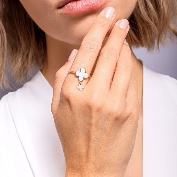 Золотое кольцо с эмалью (арт. 141207еп) – изображение 5