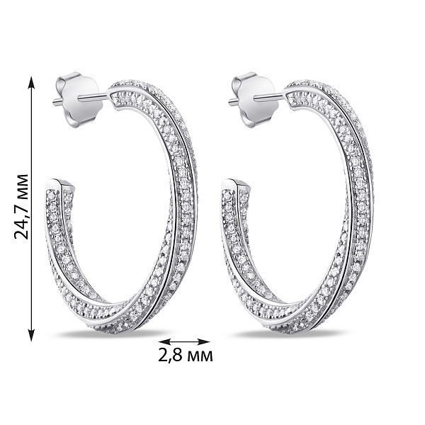 Серебряные серьги с фианитами (арт. 7518/6409) – изображение 2