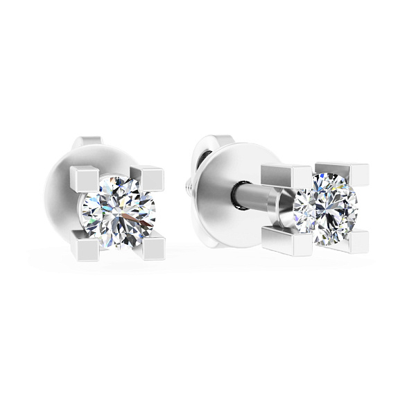 Золотые пусеты с бриллиантами (арт. Т011079020б) – изображение 1