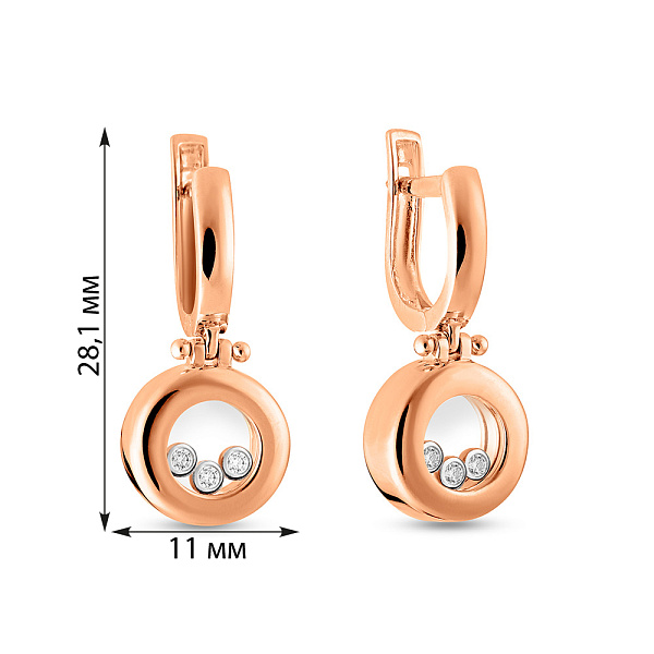 Золоті сережки з фіанітами (арт. 101055) – зображення 2