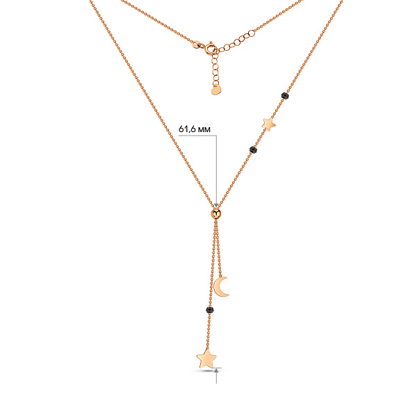Колье из красного золота Луна и звезда с ониксом (арт. 352551о) – изображение 3