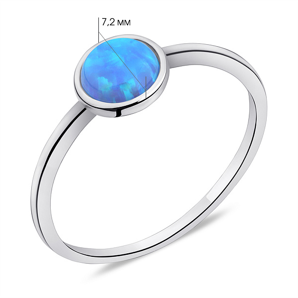 Серебряное кольцо з голубим опалом (арт. 7501/КК2ОПГ/1184-15,5) – изображение 2