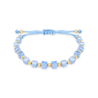 Браслет на нитці зі срібними вставками та з альпінітами (арт. 7309/2408гжаг)