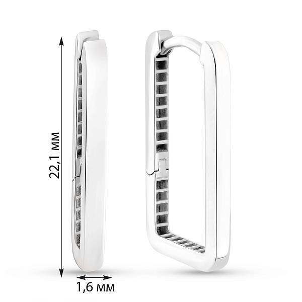 Сережки з білого золота без каменів (арт. 1091311/20б) – зображення 2