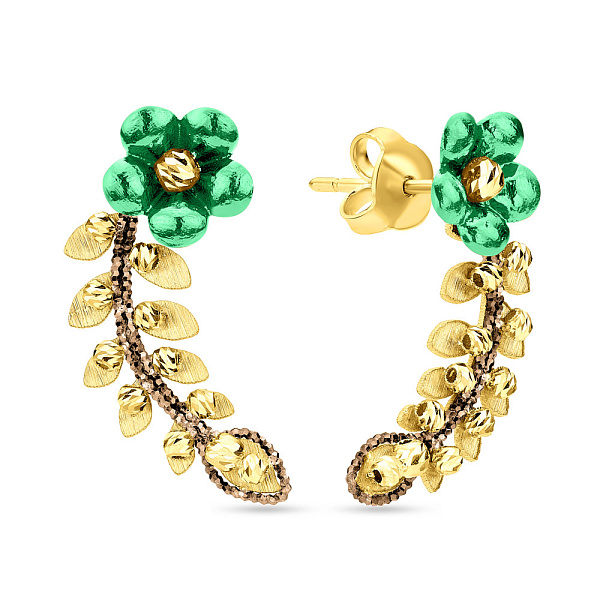 Золотые пусеты Francelli Цветы (арт. 109774жзкр) – изображение 1