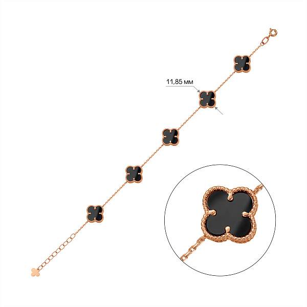 Золотий браслет з оніксом (арт. 341495/10о) – зображення 2