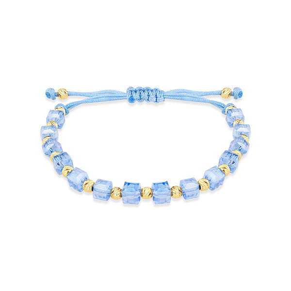 Браслет на нитці зі срібними вставками та з альпінітами (арт. 7309/2408гжаг) – зображення 1