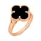 Золотое кольцо Клевер с ониксом (арт. 141439/12о) – изображение 1