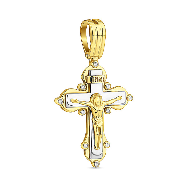 Золотой крестик с распятием и фианитами (арт. 501633ж) – изображение 1