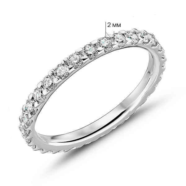 Золотое кольцо с дорожкой из бриллиантов (арт. К341337090б) – изображение 3