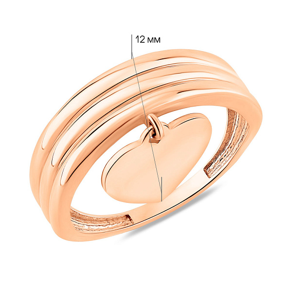 Золотое кольцо с подвеской (арт. 156291) – изображение 2