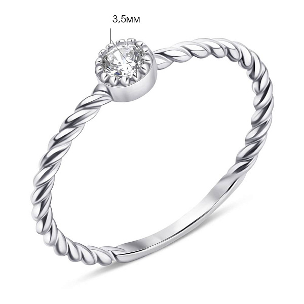 Срібна каблучка з фіанітом (арт. 7501/6889) – зображення 2