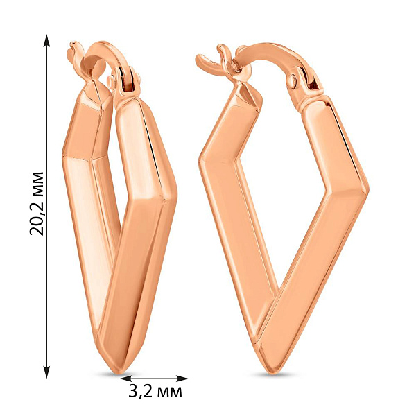 Золотые серьги без камней (арт. 1091926) – изображение 4