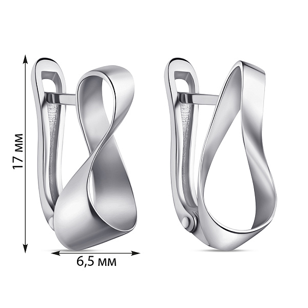 Серебряные серьги без камней (арт. 7502/1375С) – изображение 2
