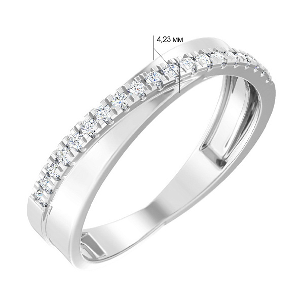 Кольцо из белого золота с бриллиантами (арт. К011056010б) – изображение 2