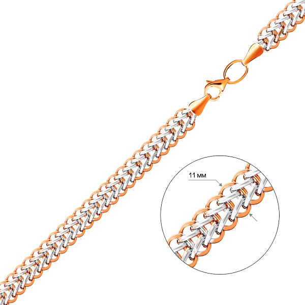 Колье золотое в комбинированном цвете металла (арт. 350285) – изображение 3