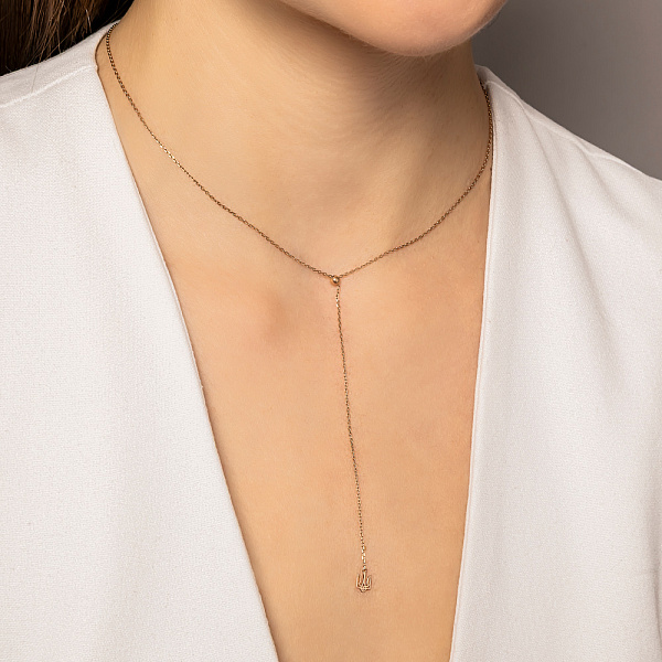 Кольє Fly з червоного золота Герб України-Тризуб (арт. 360303) – зображення 3