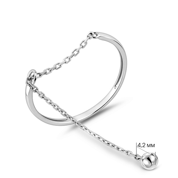 Кольцо из белого золота Fly (арт. 140039б) – изображение 2