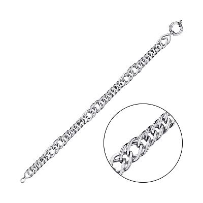 Серебряный цепочный браслет плетения Ромб (арт. 7509/3203)