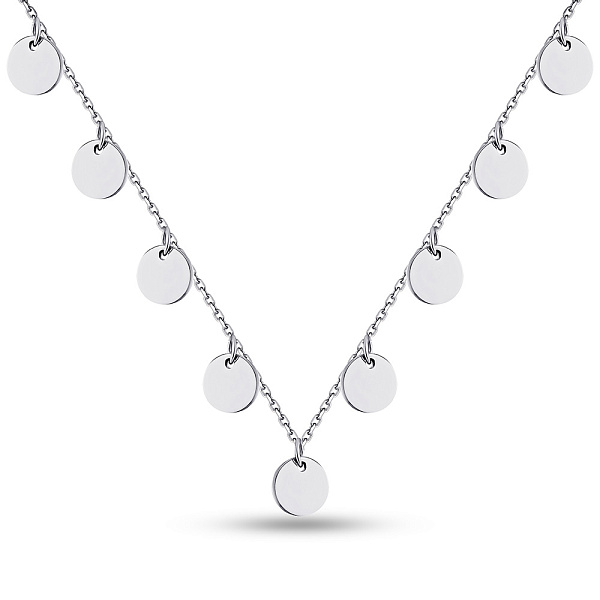 Срібне кольє Монети без каміння (арт. 7507/1081/6) – зображення 1