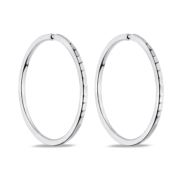 Серьги-кольца из серебра с алмазной гранью (арт. 7502/1-5003.0.9) – изображение 1